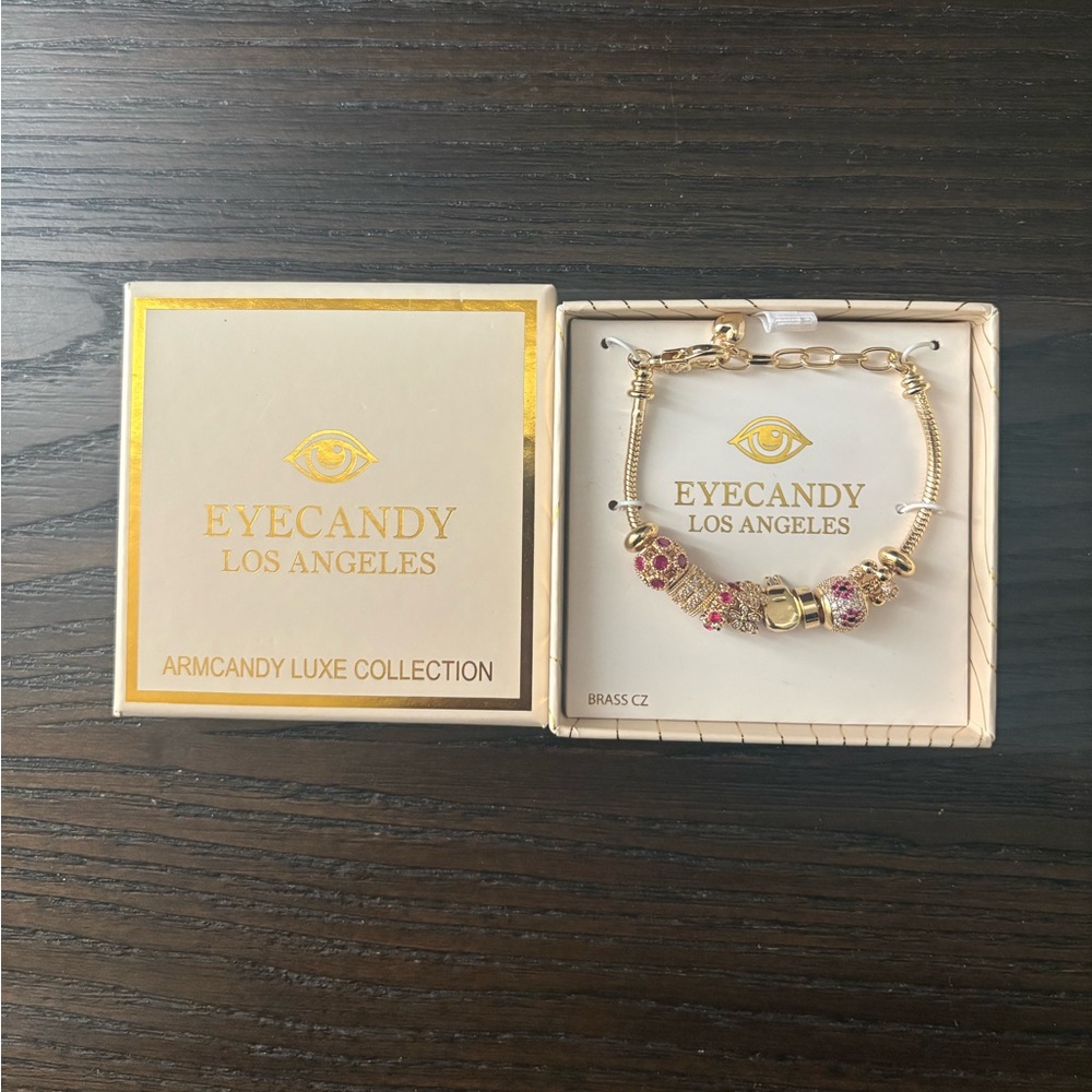 NEW Eye Candy gold charm bracelet
